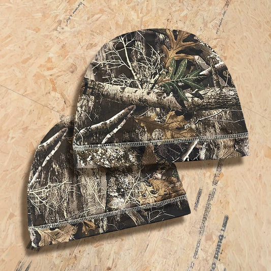 Retro Leaf Print Hip-Hop Pullover Hat Double-Layer Casual Versatile