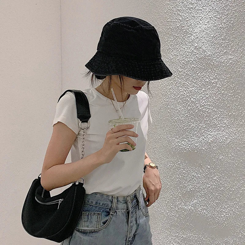 Retro Washed Cowboy Bucket Hat Women Men
