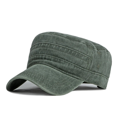 Spring Summer Short Brim Army Hat Men Women Outdoor Retro Washed Cotton