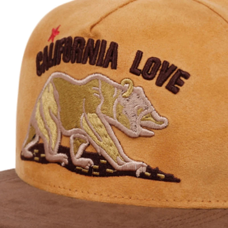 New Flat Edge Hat California Bear Embroidered Baseball Hat Sunshade Hat Skateboard Hat Daily Hat Unisex