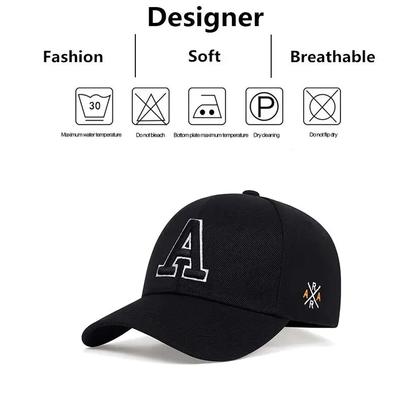 Unisex A Letter Side Ar Embroidery Baseball Caps