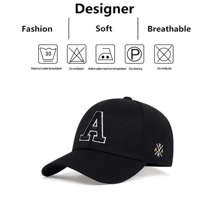 Unisex A Letter Side Ar Embroidery Baseball Caps