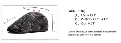 New Vintage Print Denim Beret Women Men Cotton Newsboy Cap Casual Visor Fashion Flat Hat
