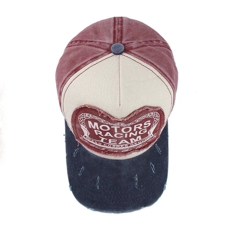 Unisex Washed Cotton Cap Letter Embroidery Baseball Cap For Men Women