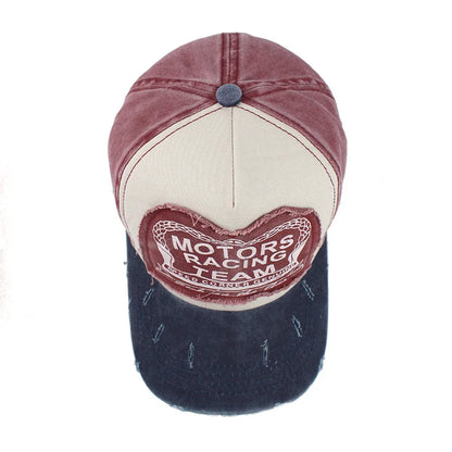 Unisex Washed Cotton Cap Letter Embroidery Baseball Cap For Men Women