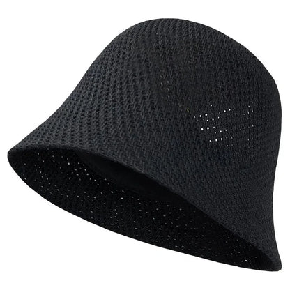 Women Bucket Hat Summer Hollow Out Thin Breathable Sun Hat Female