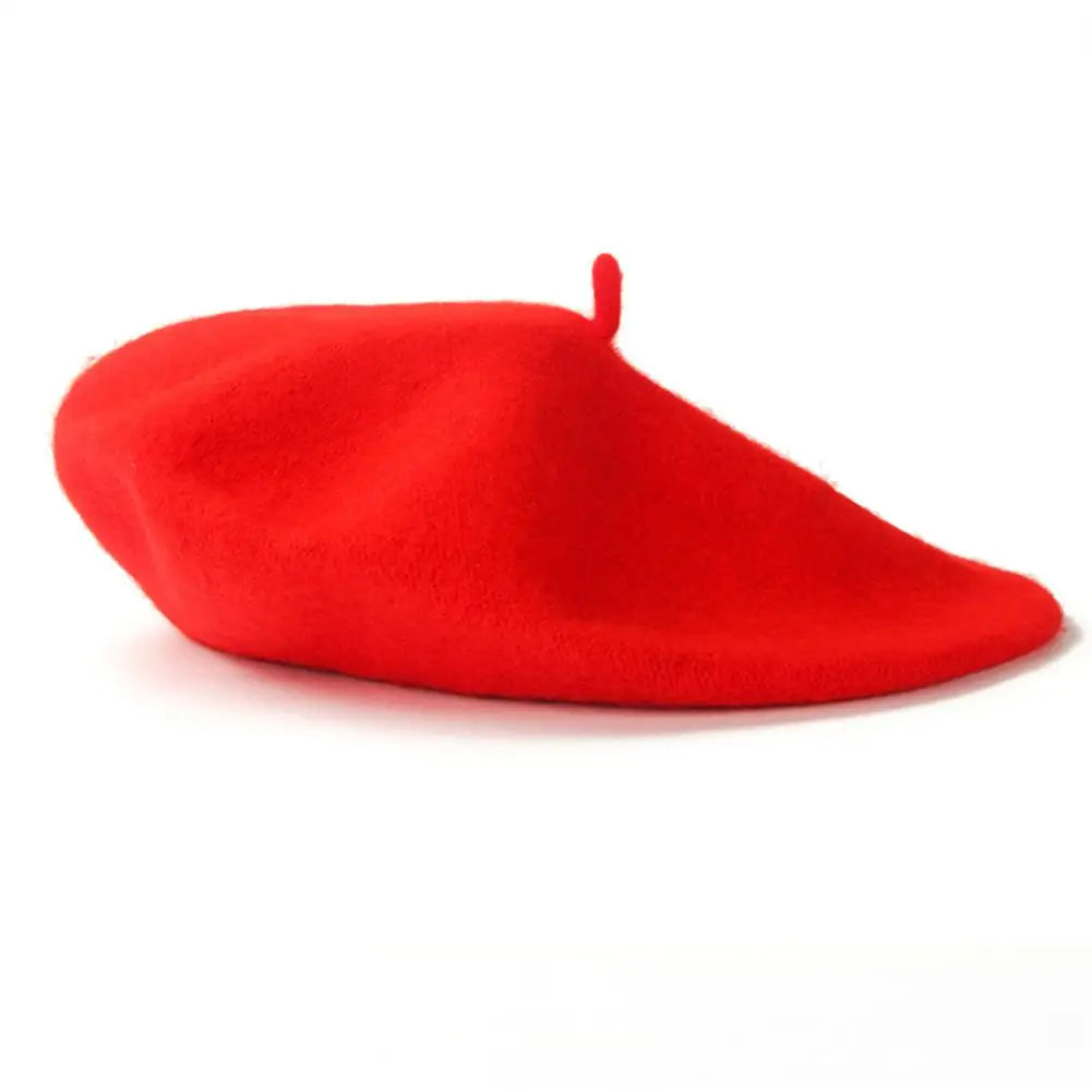 Multi-Color Wool Thick Berets Winter Autumn Artist French Retro Plain Painter Hat