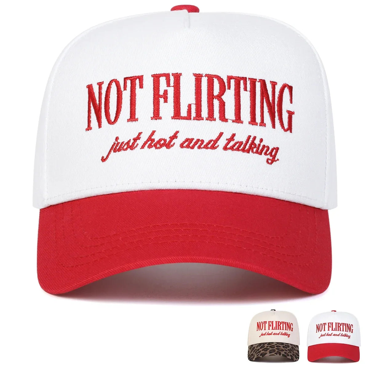 Unisex Not Flirting Letter Embroidery Baseball Caps Spring Autumn