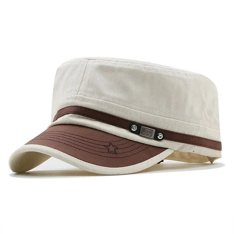Casual Cadet Hat Man Flat Top Caps Fashion Cotton Visor Hats