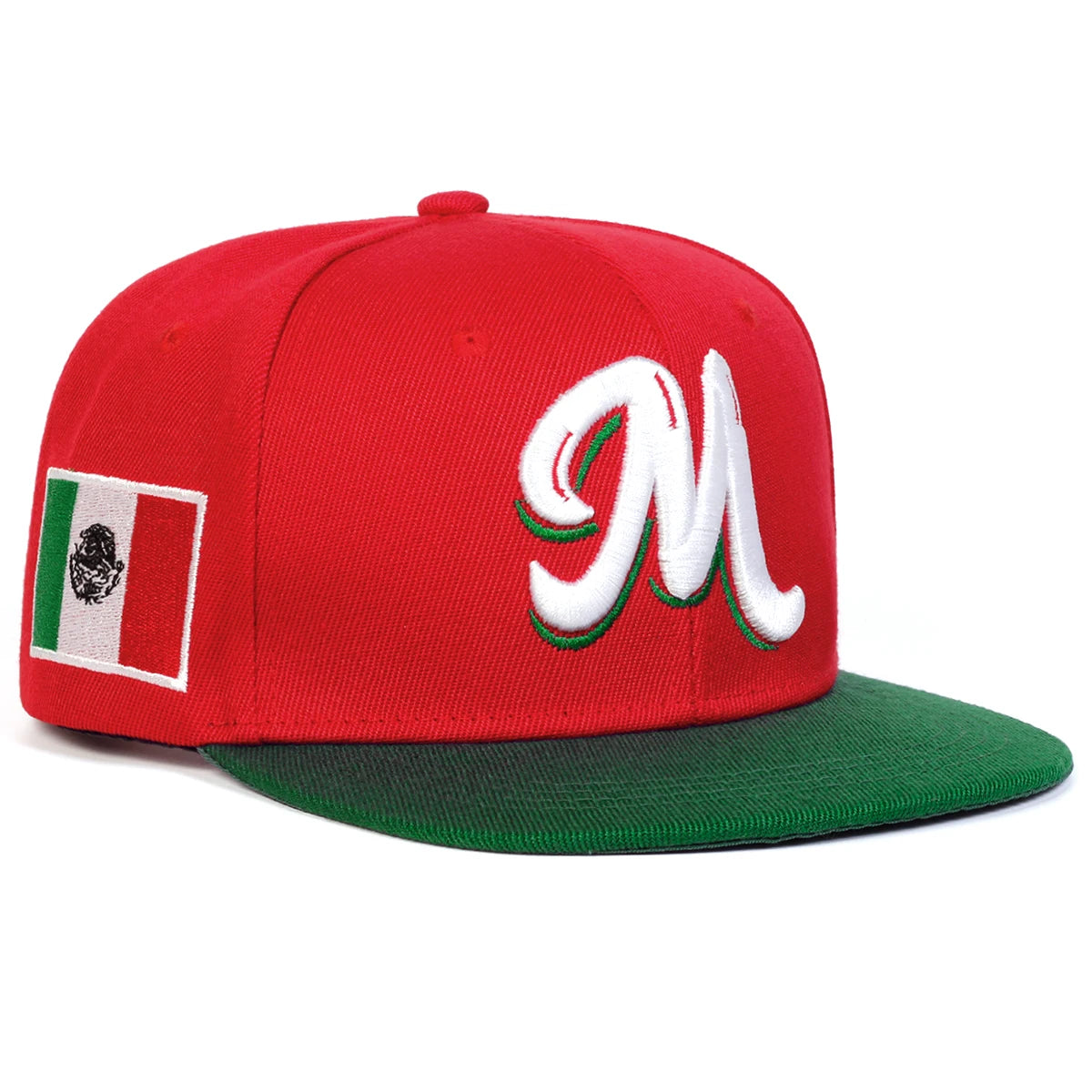 Unisex M Embroidery Side Mexican Flag Hip-hop Net Hats Spring Summer