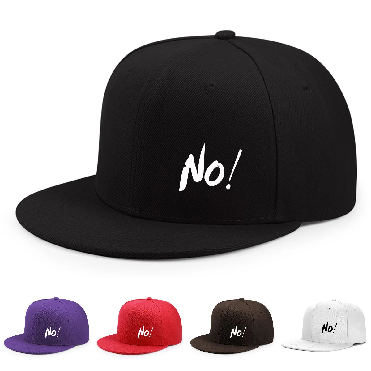 Printing Logo NO! Outdoor Fun Ctional Casual Flat Brimmed Baseball Hat Men's And Women Cap