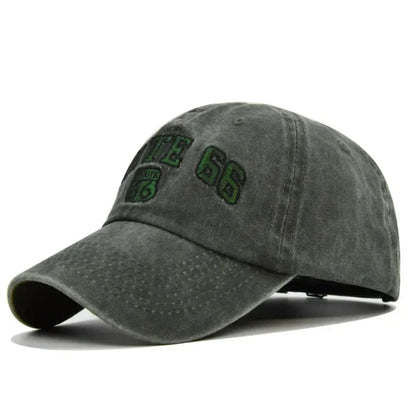 ROUTE 66 Letter Embroidered Baseball Cap Fashion Cotton Snapback Hat Hip Hop Caps Outdoor Hats