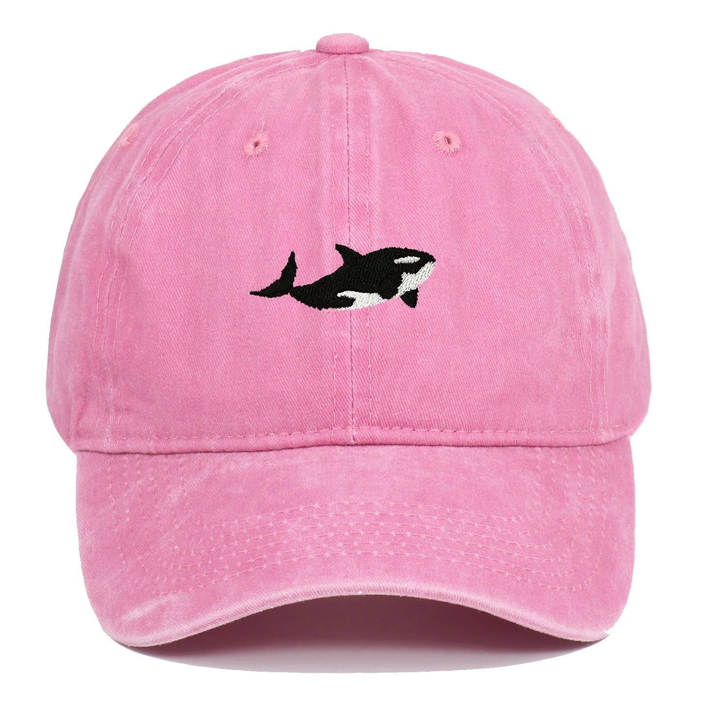 1pc Retro Washed Shark Embroidered Baseball Cap for Women Men