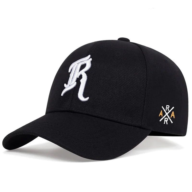Letter Embroidery R Baseball Caps For Women Men Autumn Winter Cotton