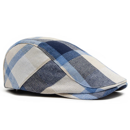 New Multicolor Plaid Beret Women Casual Sun Visor Flat Hat