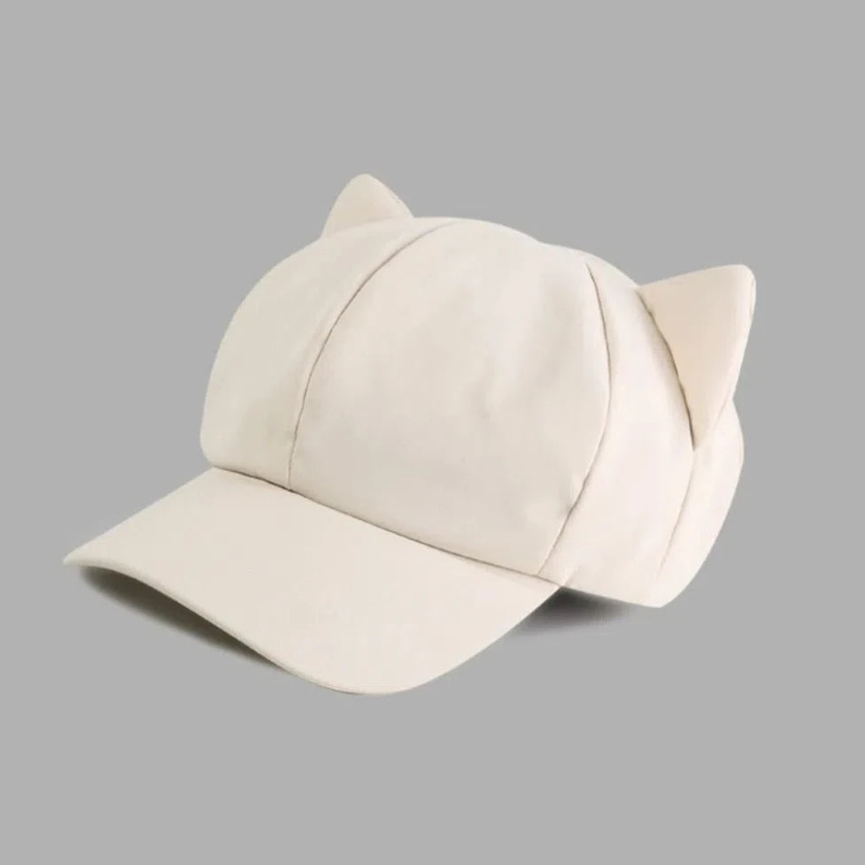 Lovely Korean Y2k Cat Ear Hat Casual Solid Color Women's Baseball Hat