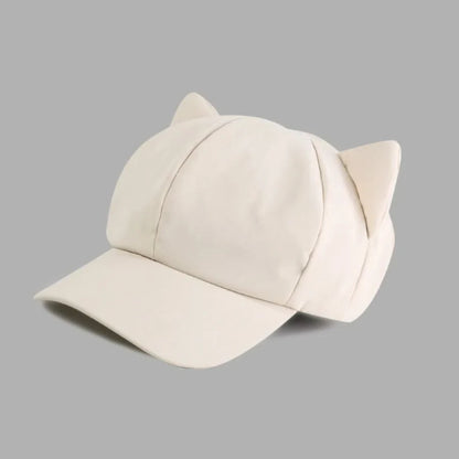 Lovely Korean Y2k Cat Ear Hat Casual Solid Color Women's Baseball Hat