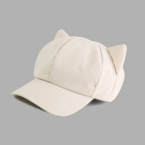 Lovely Korean Y2k Cat Ear Hat Casual Solid Color Women's Baseball Hat