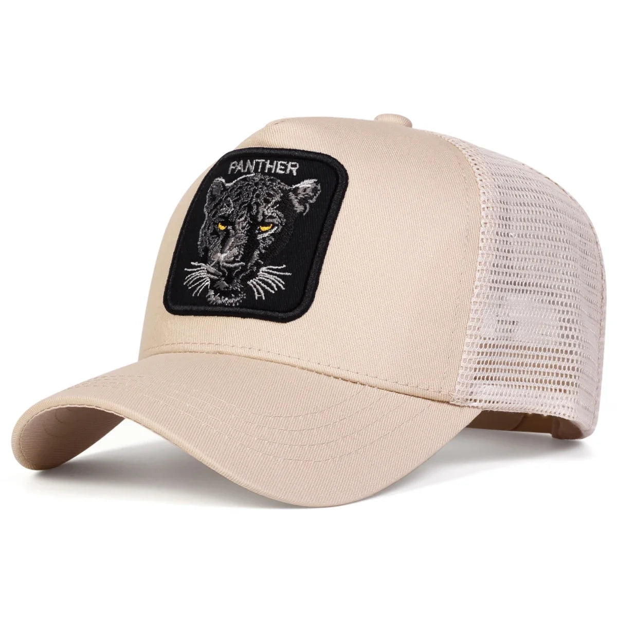 Unisex Panther Embroidery Baseball Net Caps Spring and Summer Sports Cap