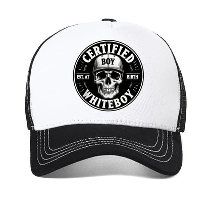 Certified Bold Skull Whiteboy Printed Baseball Cap Men Women Summer