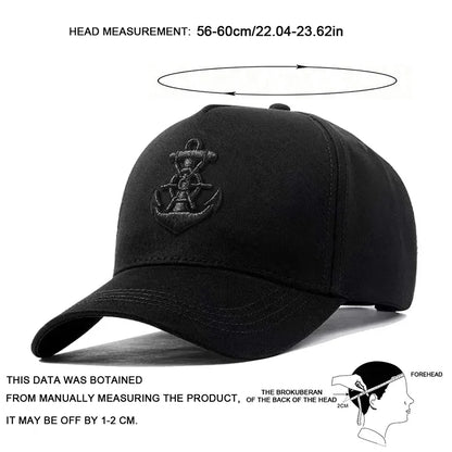 Unisex Ship Anchor Embroidery Baseball Caps Outdoor Adjustable Casual Hats Dad Hat Sunscreen Hat