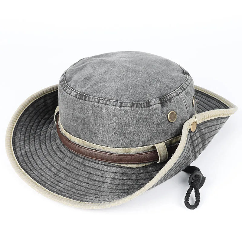 Bucket Hat With Leather Belt Men Women Sunhat 2026