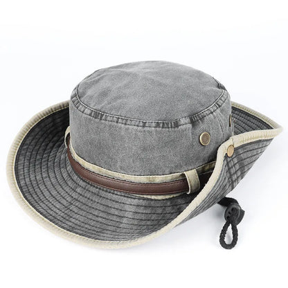 Bucket Hat With Leather Belt Men Women Sunhat 2026
