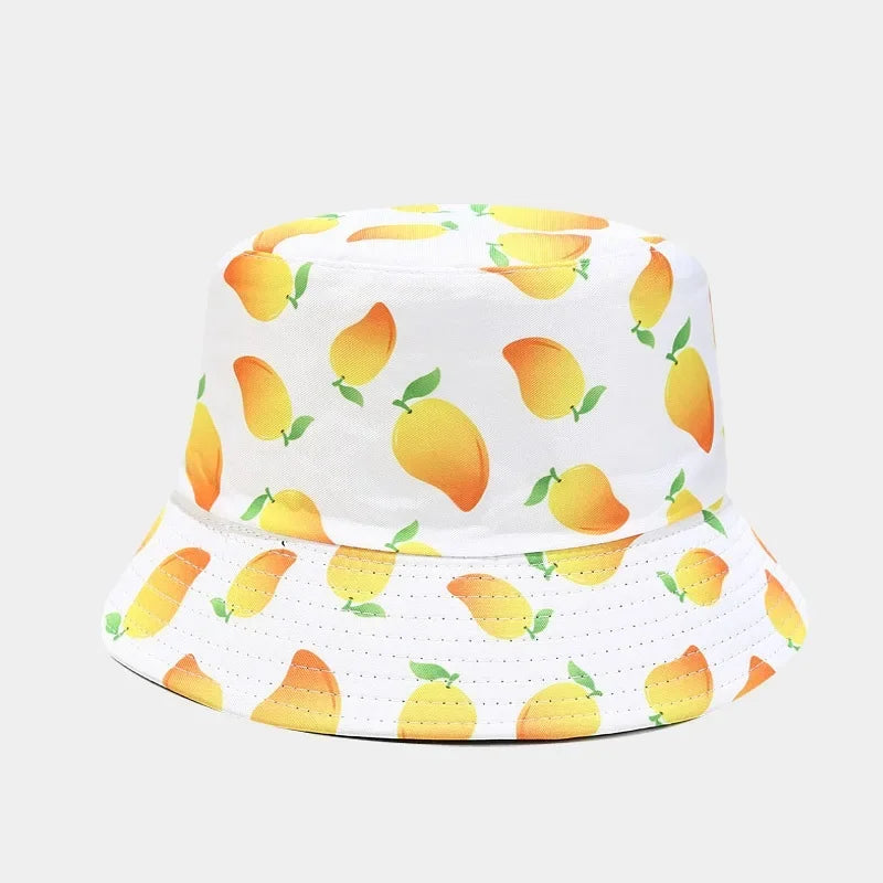 Four Seasons Cotton Fruit Pattern Print Bucket Hat