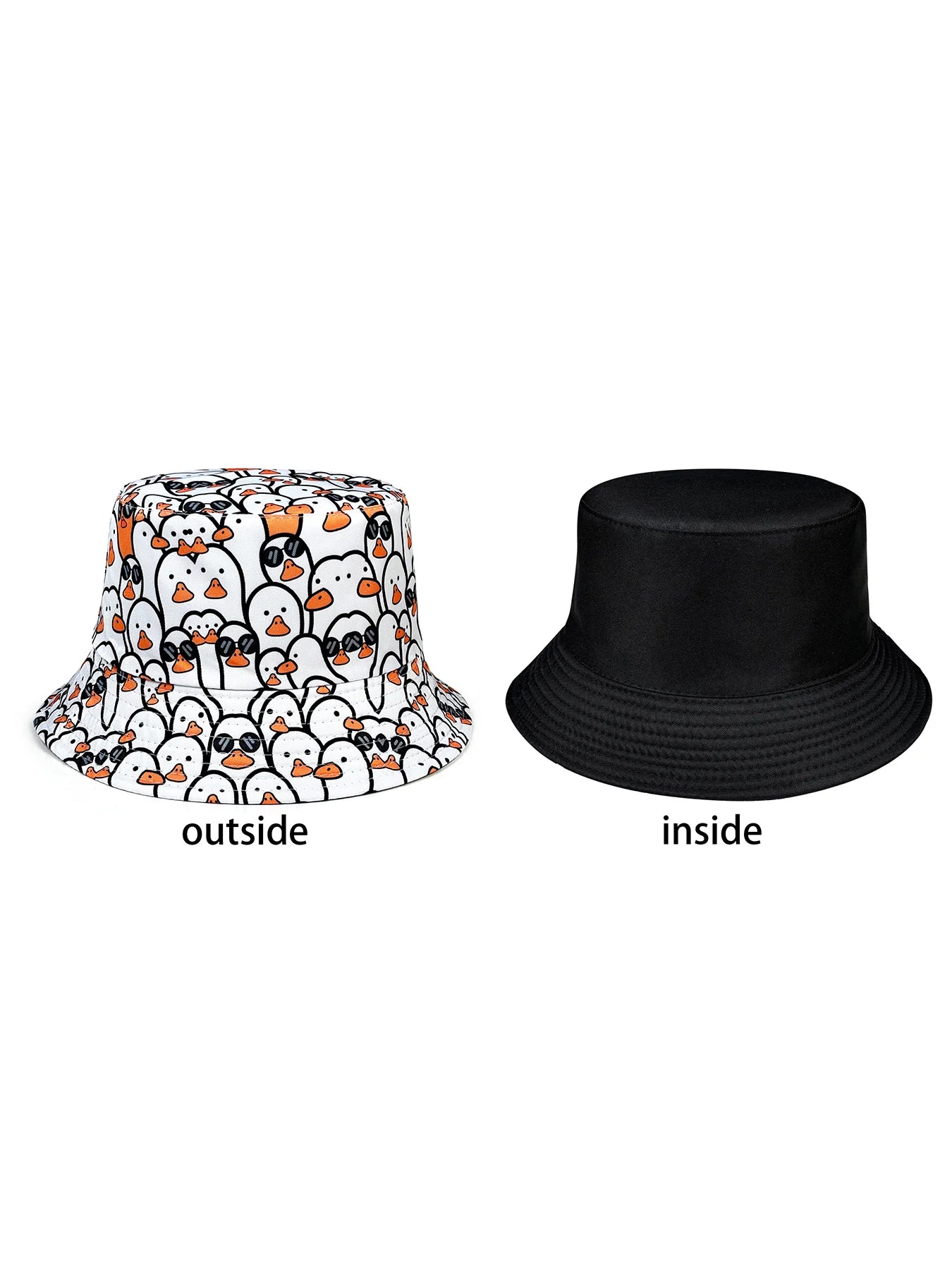 Fashionable Little White Goose Bucket Hat Suitable for Outdoor Activities, Multifunctional Fisherman Hat Suitable for Both Men and Women
