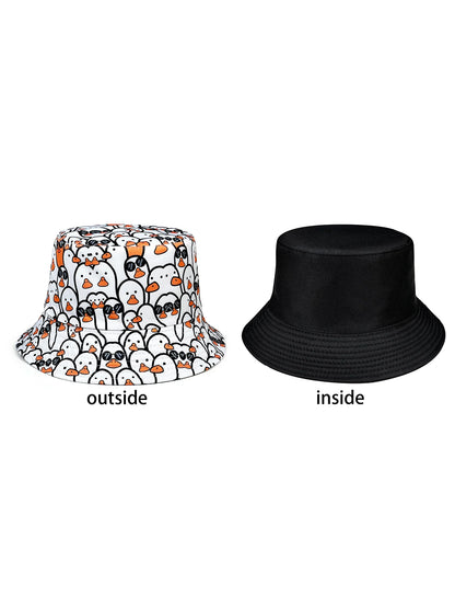 Fashionable Little White Goose Bucket Hat Suitable for Outdoor Activities, Multifunctional Fisherman Hat Suitable for Both Men and Women