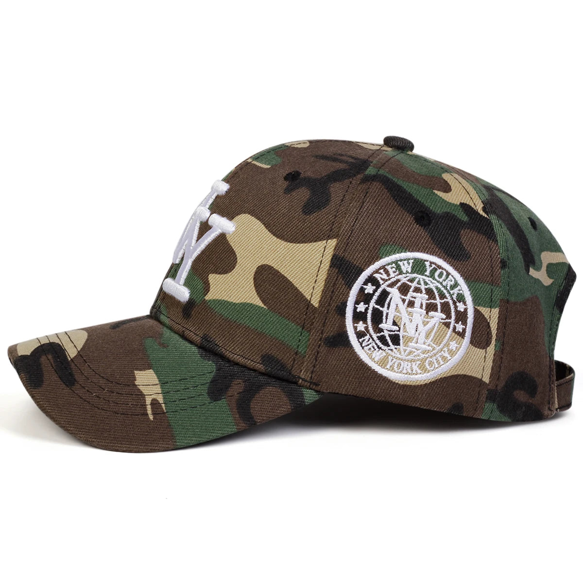 Unisex NY Embroidery Camouflage Baseball Caps Spring Autumn Outdoor Sports Cap