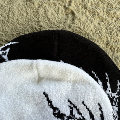 Fashion High Quality Vintage Skeleton Pattern Embroidery Beanie