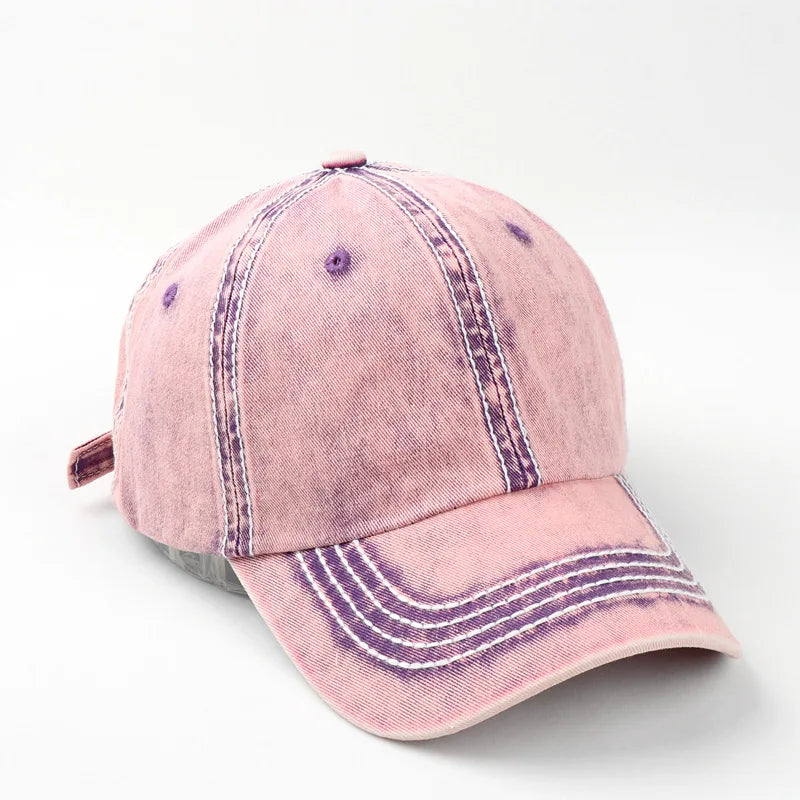 New Custom Logo Unisex Baseball Cap Vintage Distressed Washed Cotton