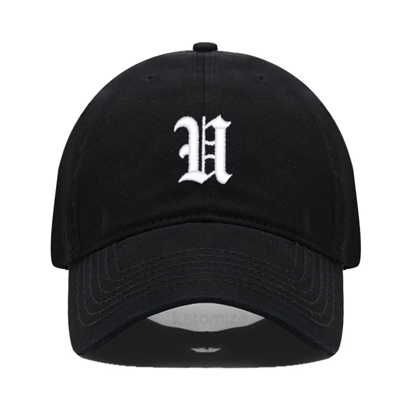 Old English Letter A-Z Embroider Baseball Cap For Men Women