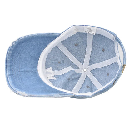 Unisex Letter Embroidery Denim Baseball Cap