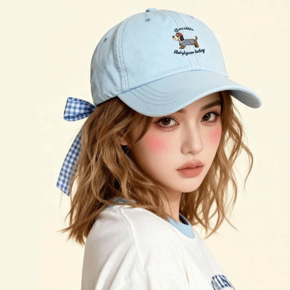 New Breathable Baseball Cap Bow Tie Sun Protection Duckbill Hat