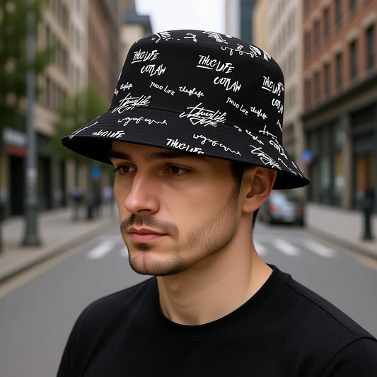 1Pc Summer Fashion Men's and Women's Outdoor Double sided Printed Sunshade Fisherman's Hat Bucket Hat