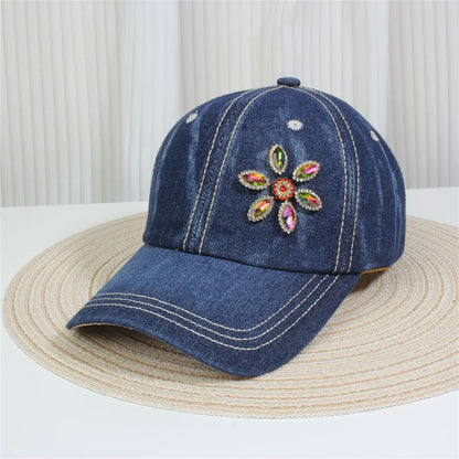 Fashionable Multiple Styles Of Glittering Sequin Frayed Denim Baseball Caps