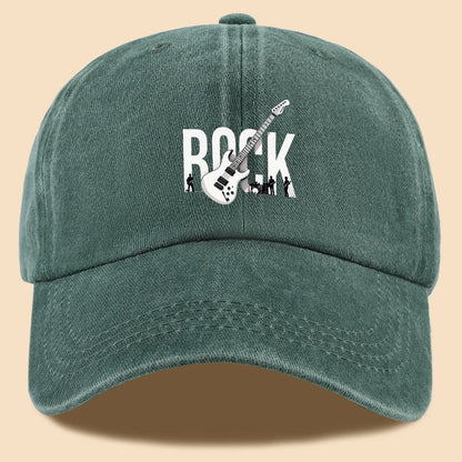 Rock Theme Electric Guitar Print Baseball Cap