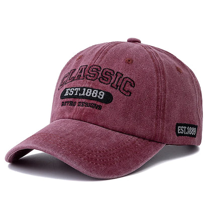 Retro Design Embroidery Classic 1889 Letter Baseball Cap