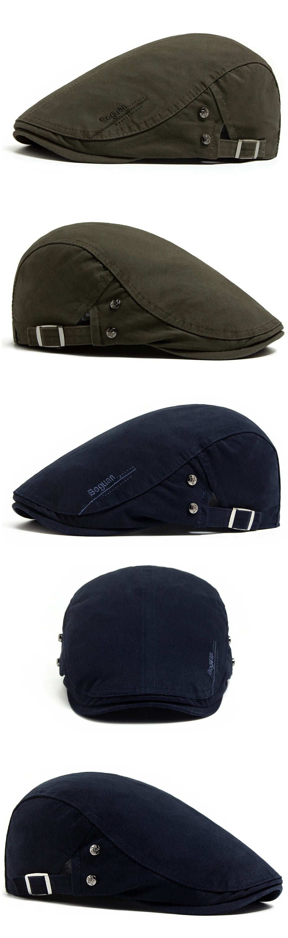 Fashion Men's Beret Button Embroidery Cotton Vintage Berets Outdoor