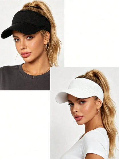 Women Summer Retro Y2K Beach Sun Hat-UV Protection Ponytail Sun Hats