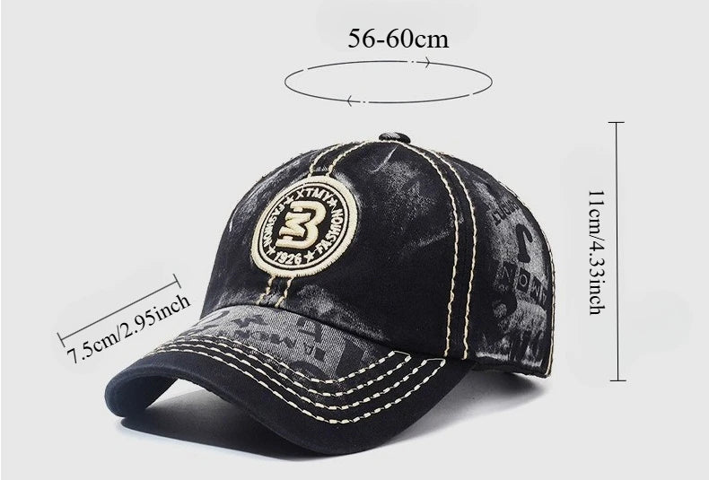 Retro Hat Baseball Cap Embroidery Letter Baseball Cap Fashion Couple Shade Sunscreen Versatile