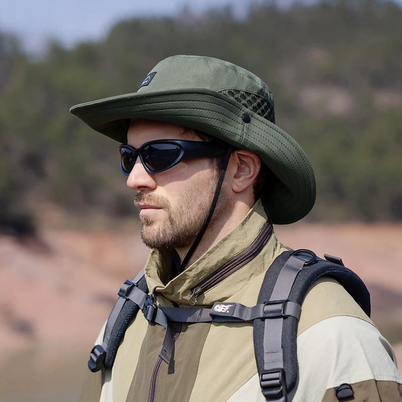 Summer Men's Breathable FIsherman Hat Outdoor Fishing Travel Cap Male Climbing Bucket Hats For Men