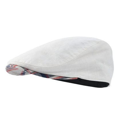 Men's 100% Linen Flat Ivy Gatsby Newsboy Hat