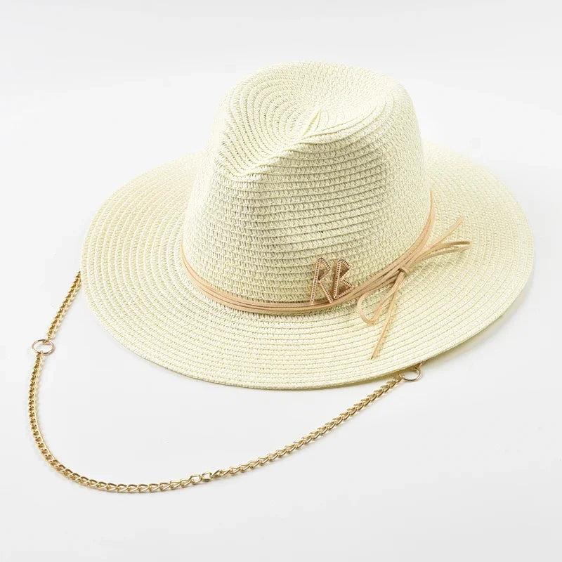 Women Men Summer Panama Jazz Hat Outdoor Holidays Beach Sun Hat