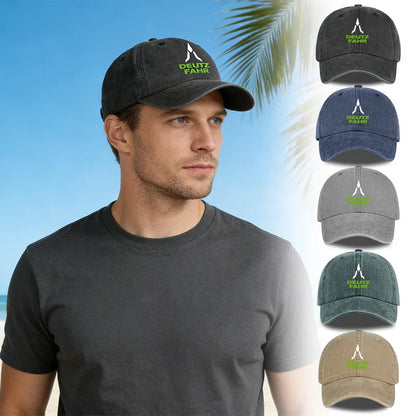 Deutz Farm Logo Printed Washed Baseball Cap Soft Comfortable Breathable Adjustable Retro Farm Style