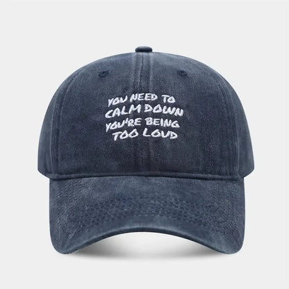 Four Seasons Cotton Letter Print Baseball Cap Adjustable