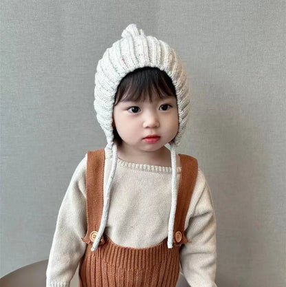 Fall Winter Baby Ear Protection Hat Children Crochet Bonnet