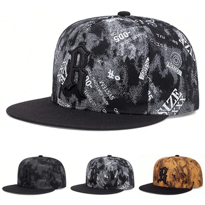 2026 New Fashion Baseball Hat R Graffiti Embroidery Hip Hop Skateboarding Hat